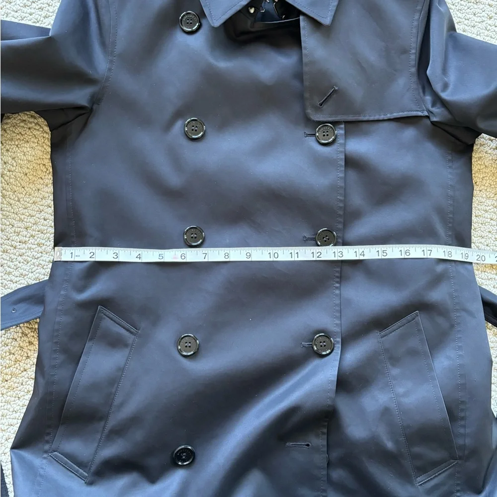 Burberry brit double breasted trench coat 8 mid length - Picture 4 of 15